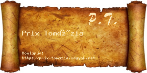 Prix Tomázia névjegykártya